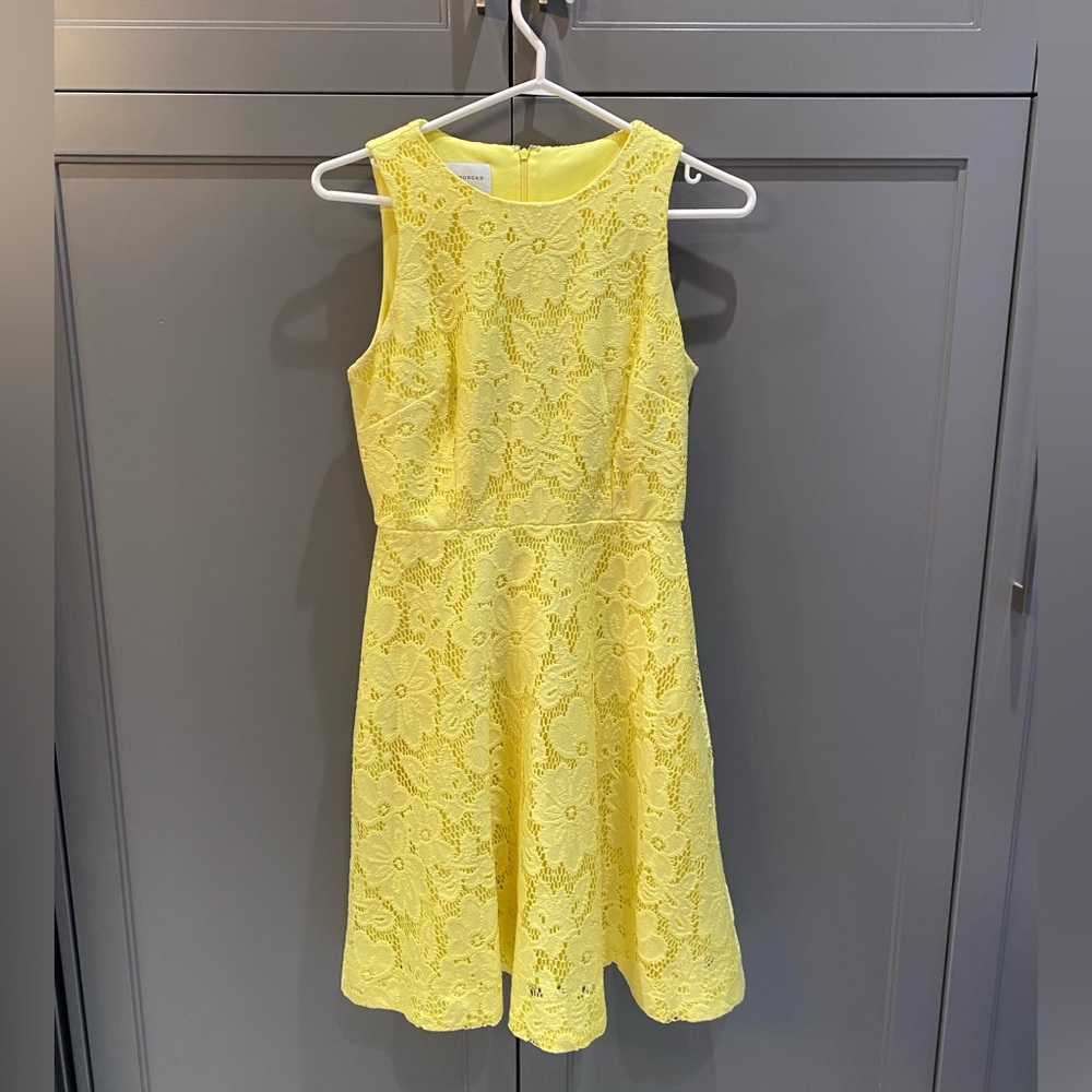 Donna Morgan Yellow Floral Lace Dress